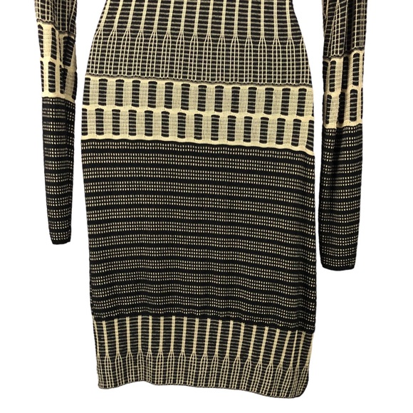 Women's Max Studio Multi Patterned Textured Black and Beige Dress. Size Medium. - Picture 6 of 13